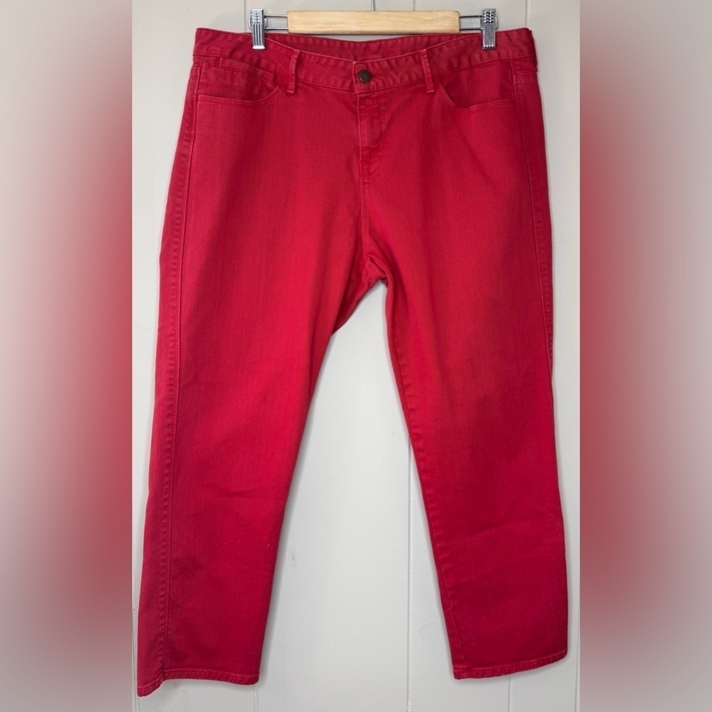 Garnet Hill Classic Red Crop Jeans Womens Size 14